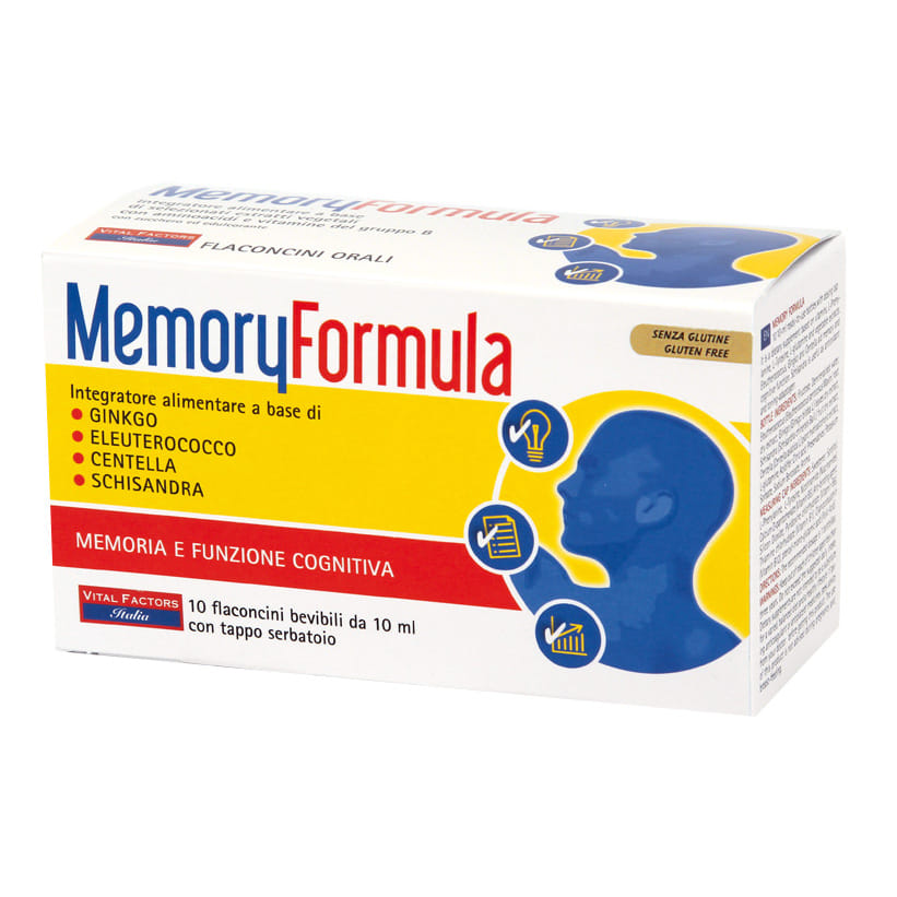 Integratore Memory Formula per memoria e concentrazione, 10 flaconcini