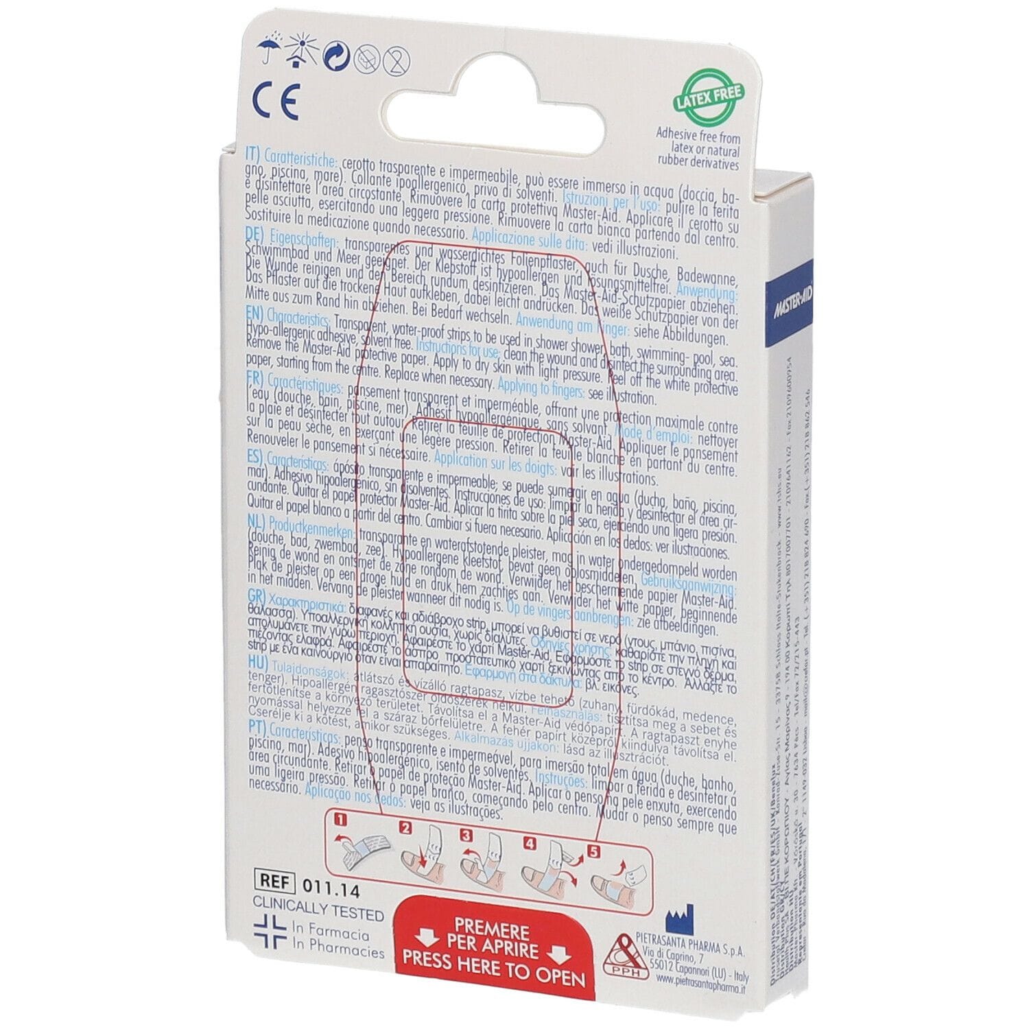 Cerotti impermeabili Master-Aid Cutiflex Strip, 10 pezzi