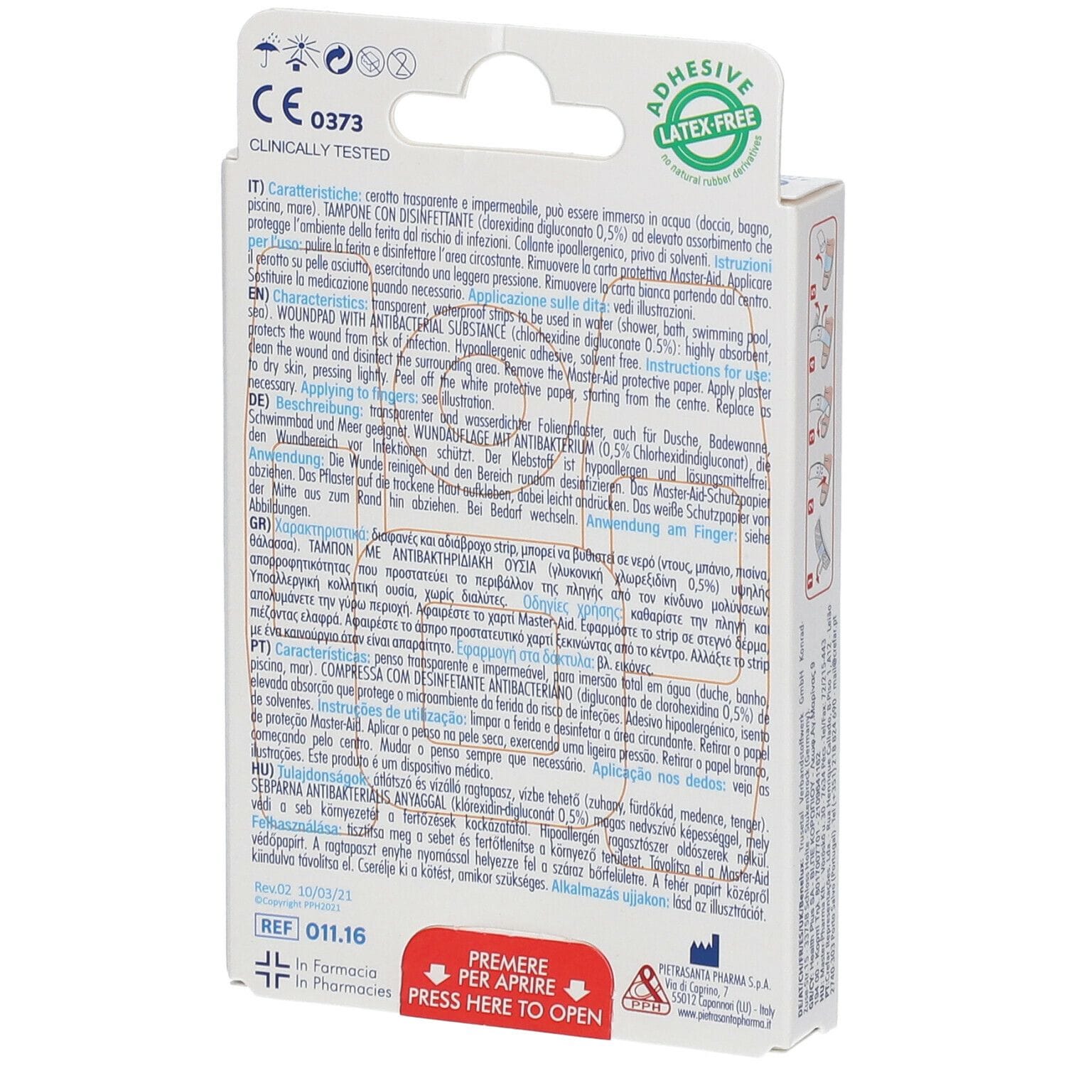 Cerotti trasparenti Master-Aid Cutiflex impermeabili, 20 pz