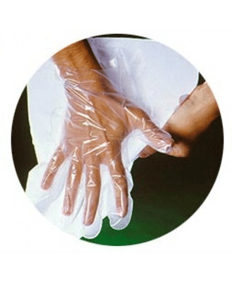 GUANTO MONOUSO IN PLASTICA STERILE