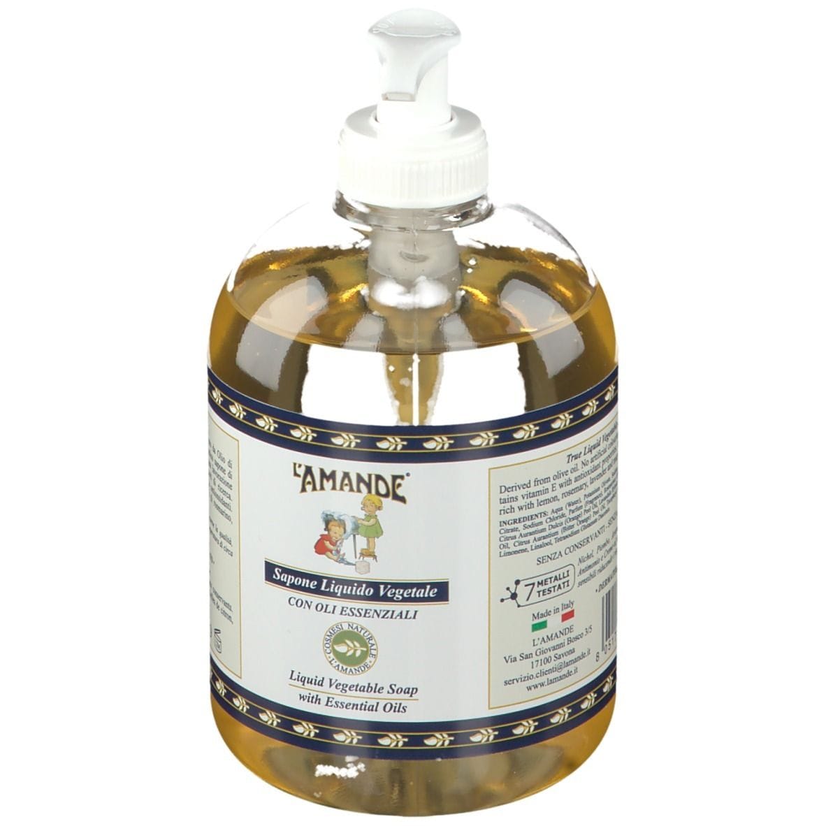 L'AMANDE MARSEILLE SAPOBNE LIQUIDO VEGETALE OLII ESSENZIALI 500 ML