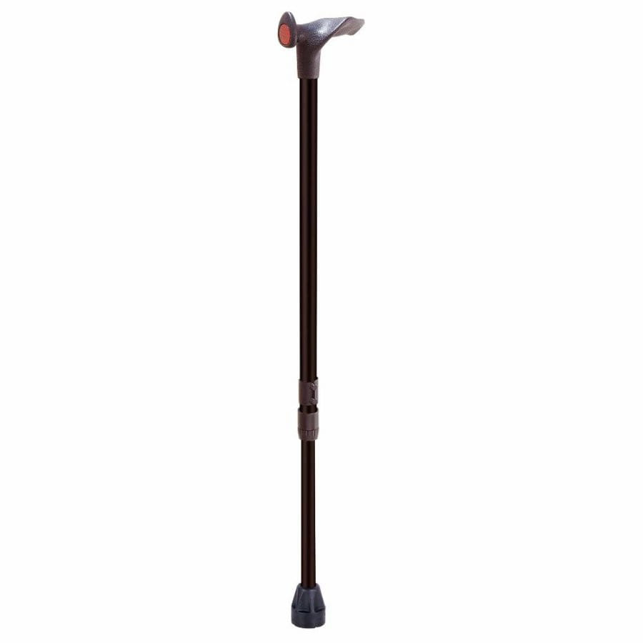 BASTONE CON IMPUGNATURA PALMARE DESTRA CANNA IN LEGA GRIGIO+IMPUGNATURA NERO