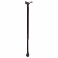 BASTONE CON IMPUGNATURA PALMARE DESTRA CANNA IN LEGA GRIGIO+IMPUGNATURA NERO