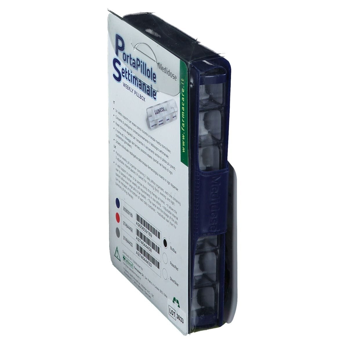 PORTAPILLOLE SETTIMANALE MEDIDOS BLU APERTURA/CHIUSA IN VELCRO 10,5X15,5X2,5 CM_