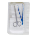 SET PER RIMOZIONE SUTURE CONFEZIONATO IN BLISTER RIGIDO, CONTENENTE FORBICE, PINZA E GARZA