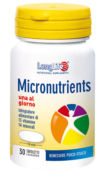 Integratore LongLife Micronutrients Vitamine e Minerali, 30 tavolette