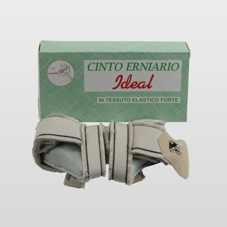 CINTO ERNIARIO IDEAL IN TESSUTO ELASTICO FORTE DOPPIO GRIGIO FRANGIATO 100CM