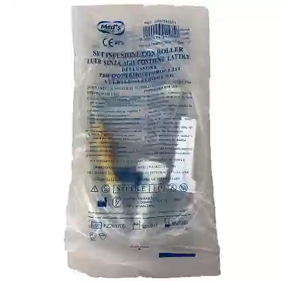 SET STERILE PER INFUSIONE IN MATERIALE ANALLERGICO CON PARA E ROLLER. CONFEZIONE SINGOLA
