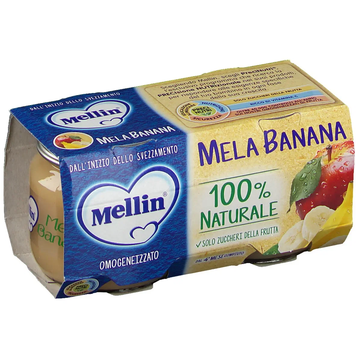 Mellin Omogeneizzato Mela Banana 100 G 2 Pezzi