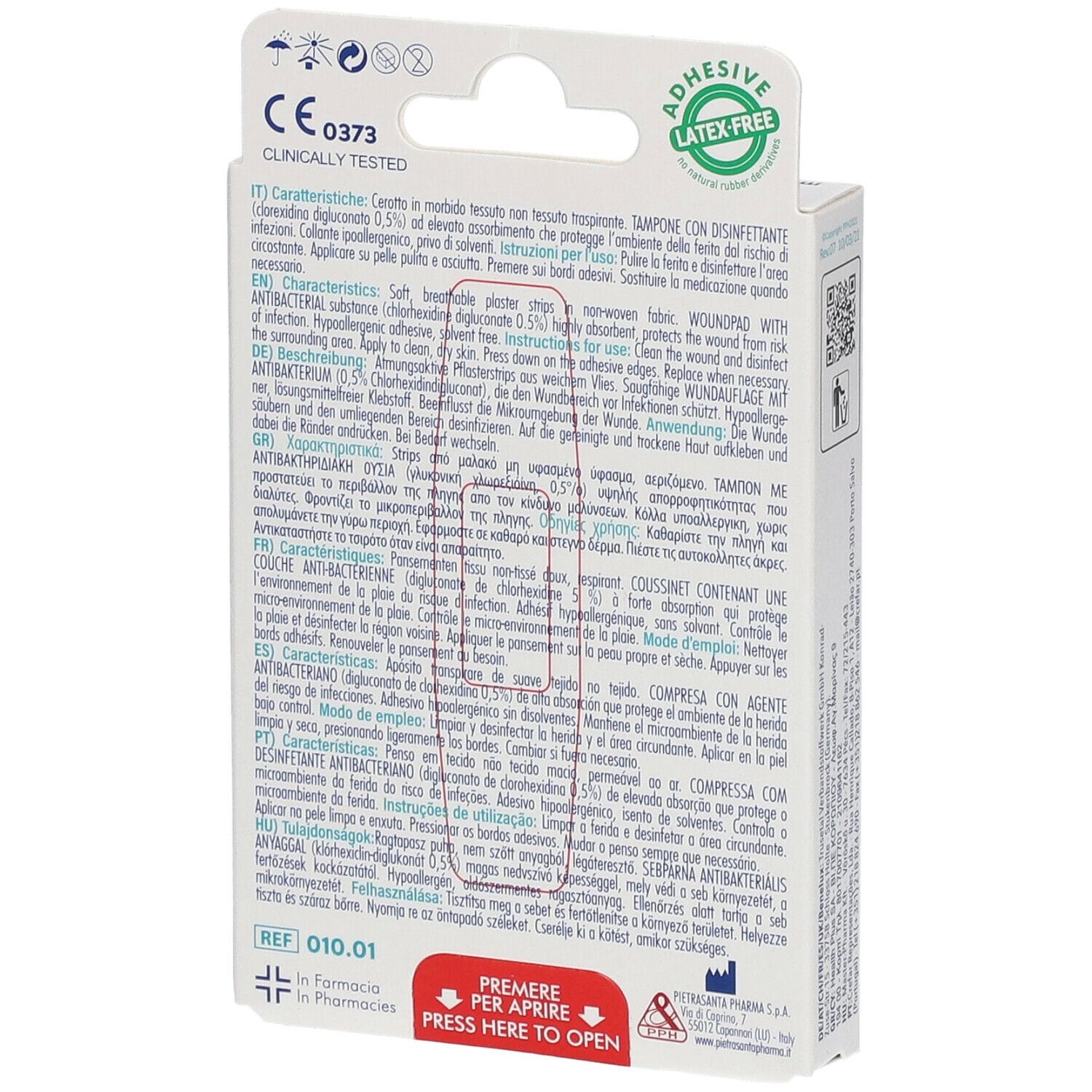 Cerotto Master-Aid Quadra Med Medio ipoallergenico, 10 pezzi