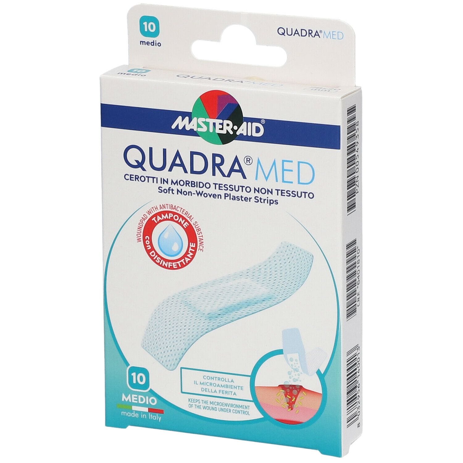 Cerotto Master-Aid Quadra Med Medio ipoallergenico, 10 pezzi