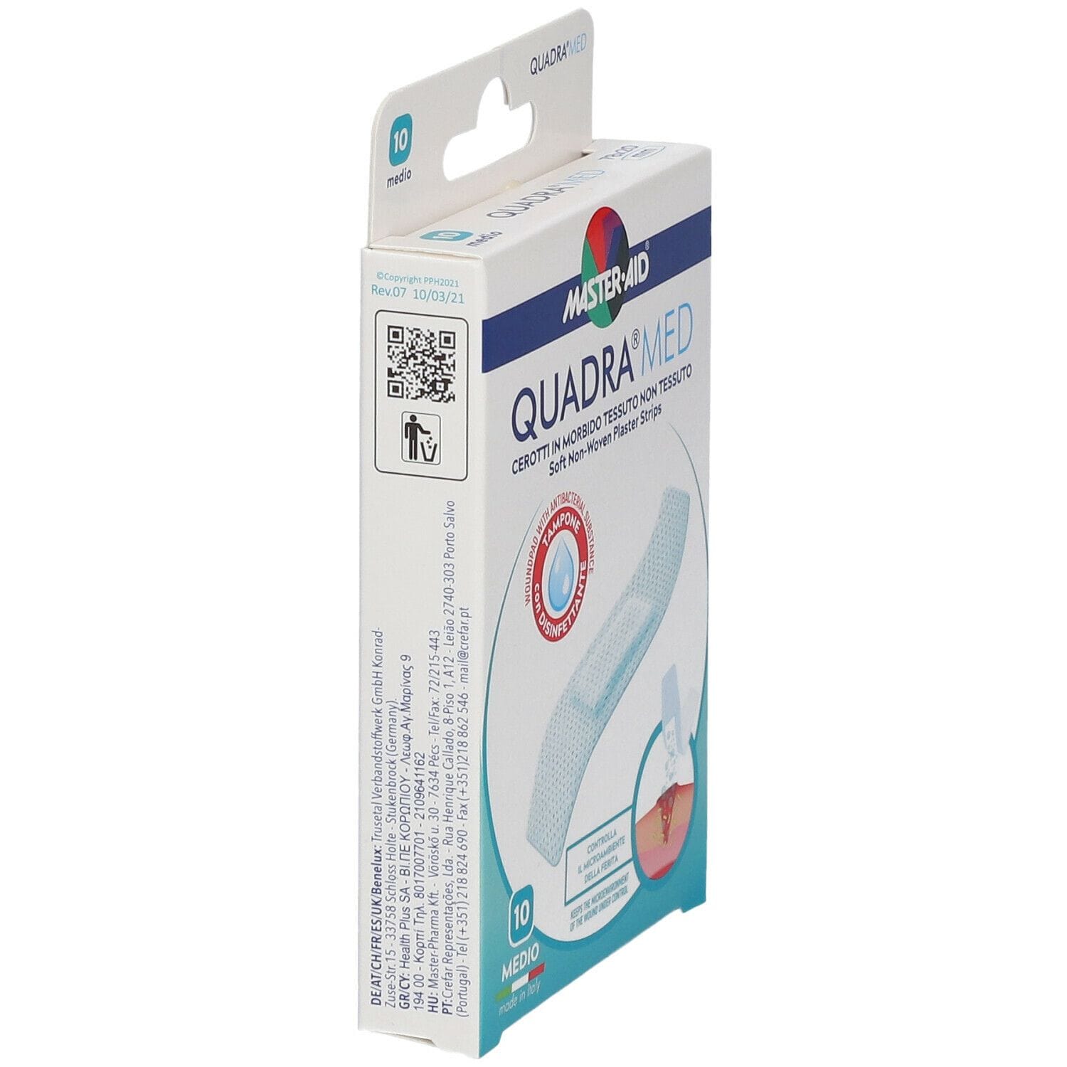 Cerotto Master-Aid Quadra Med Medio ipoallergenico, 10 pezzi