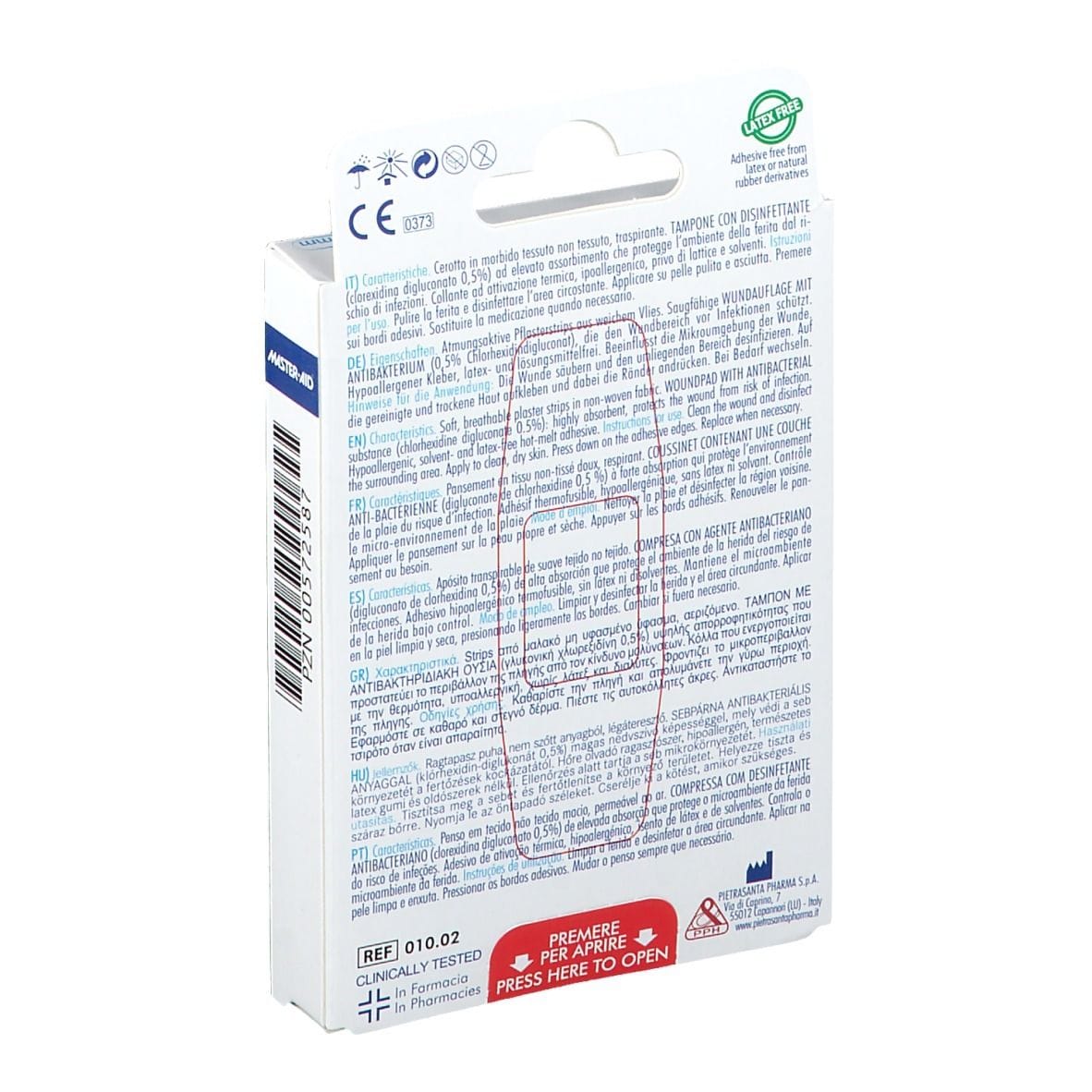 Cerotto Master-Aid Quadra Med Grande ipoallergenico, 10 pezzi