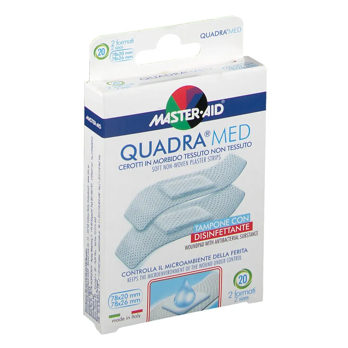 Cerotto Master Aid Quadra Dermoattivo Formati Assortiti 20 Pezzi