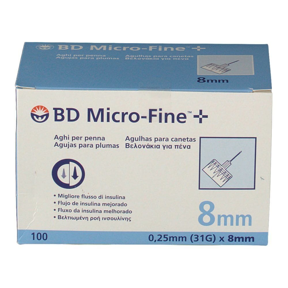 AGO PER PENNA DA INSULINA BD MICROFINE GAUGE 31 LUNGHEZZA 8 MM 100 PEZZI