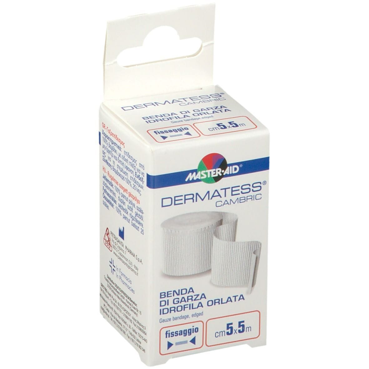 Benda Orlata Dermatess Cambric 5x5m, cotone 100%