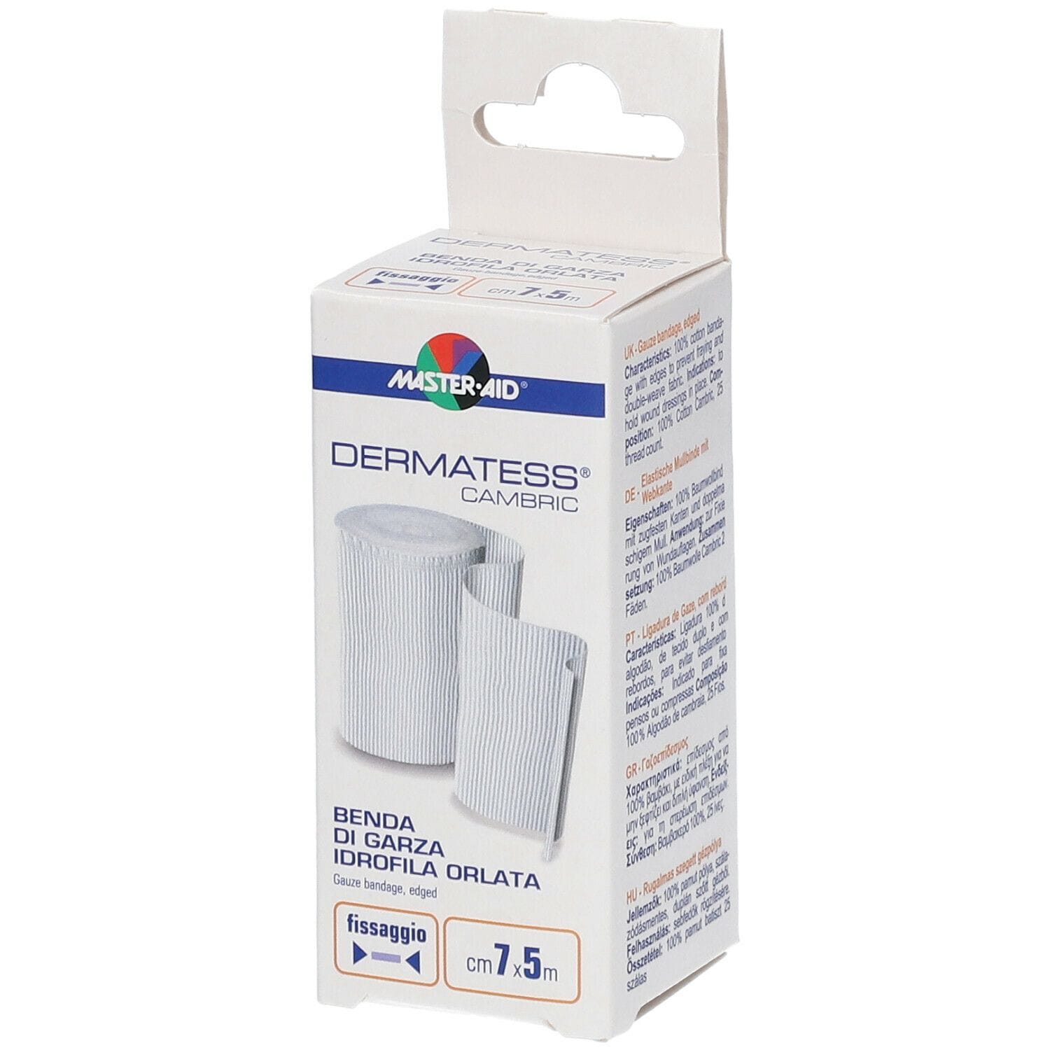 Benda orlata Dermatess Cambric 7x5m per pelli sensibili