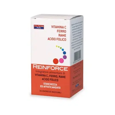 REINFORCE FERRO + RAME + VITAMINA C 30 COMPRESSE MASTICABILI REINFORCE FERRO + RAME + VITAMINA C 30 COMPRESSE MASTICABILI