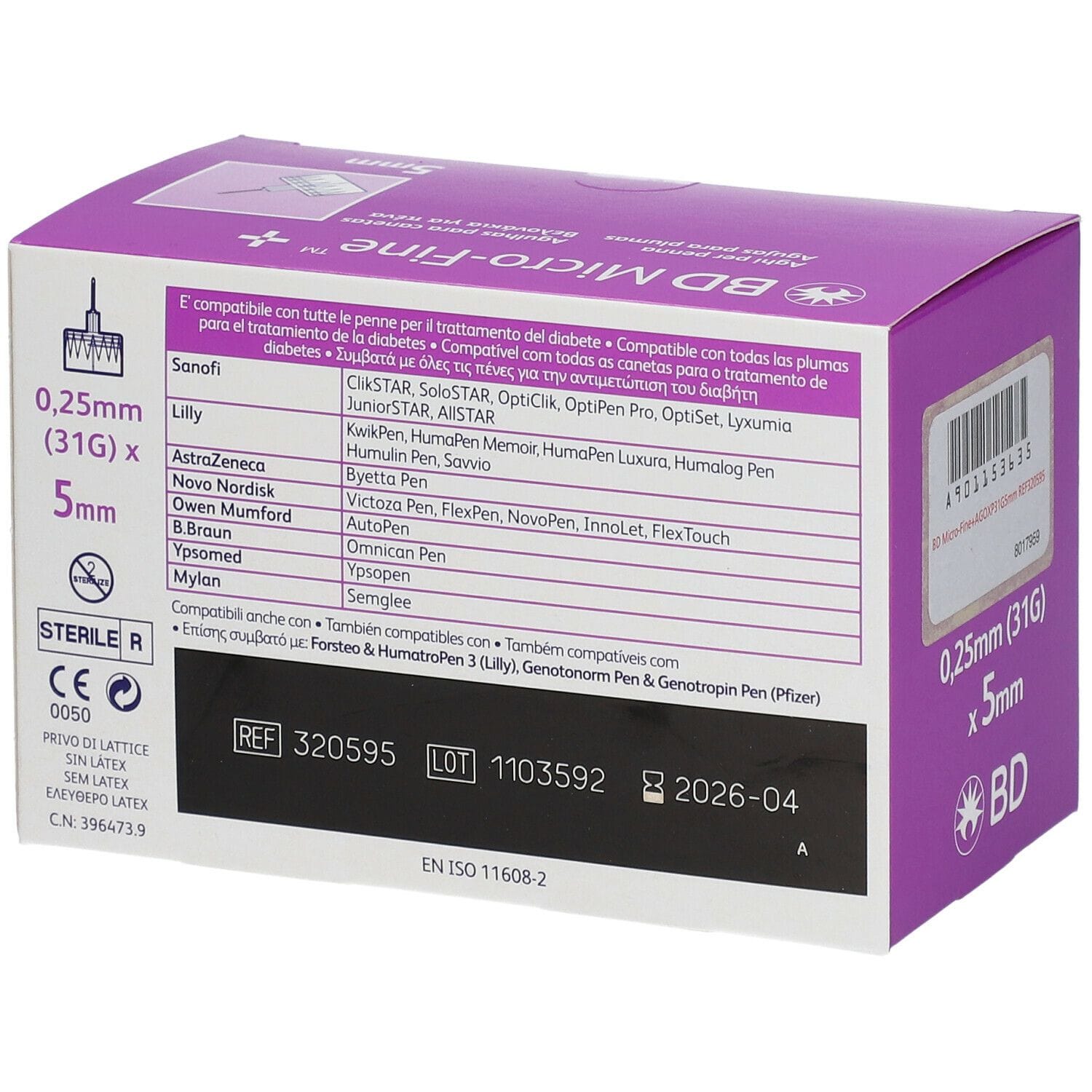 AGO PER PENNA DA INSULINA BD MICROFINE GAUGE 31 5 MM 100 PEZZI