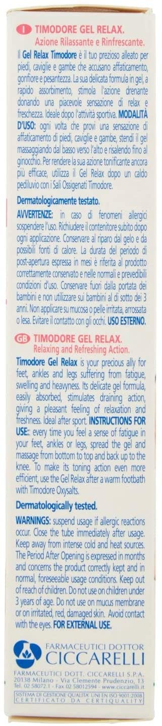 Gel rinfrescante Ciccarelli Relax per gambe e piedi, 50ml