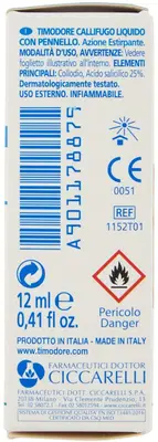CALLIFUGO CICCARELLI LIQUIDO CON PENNELLO PER RIMOZIONE CALLLI 12 ML CALLIFUGO CICCARELLI LIQUIDO CON PENNELLO PER RIMOZIONE CALLLI 12 ML