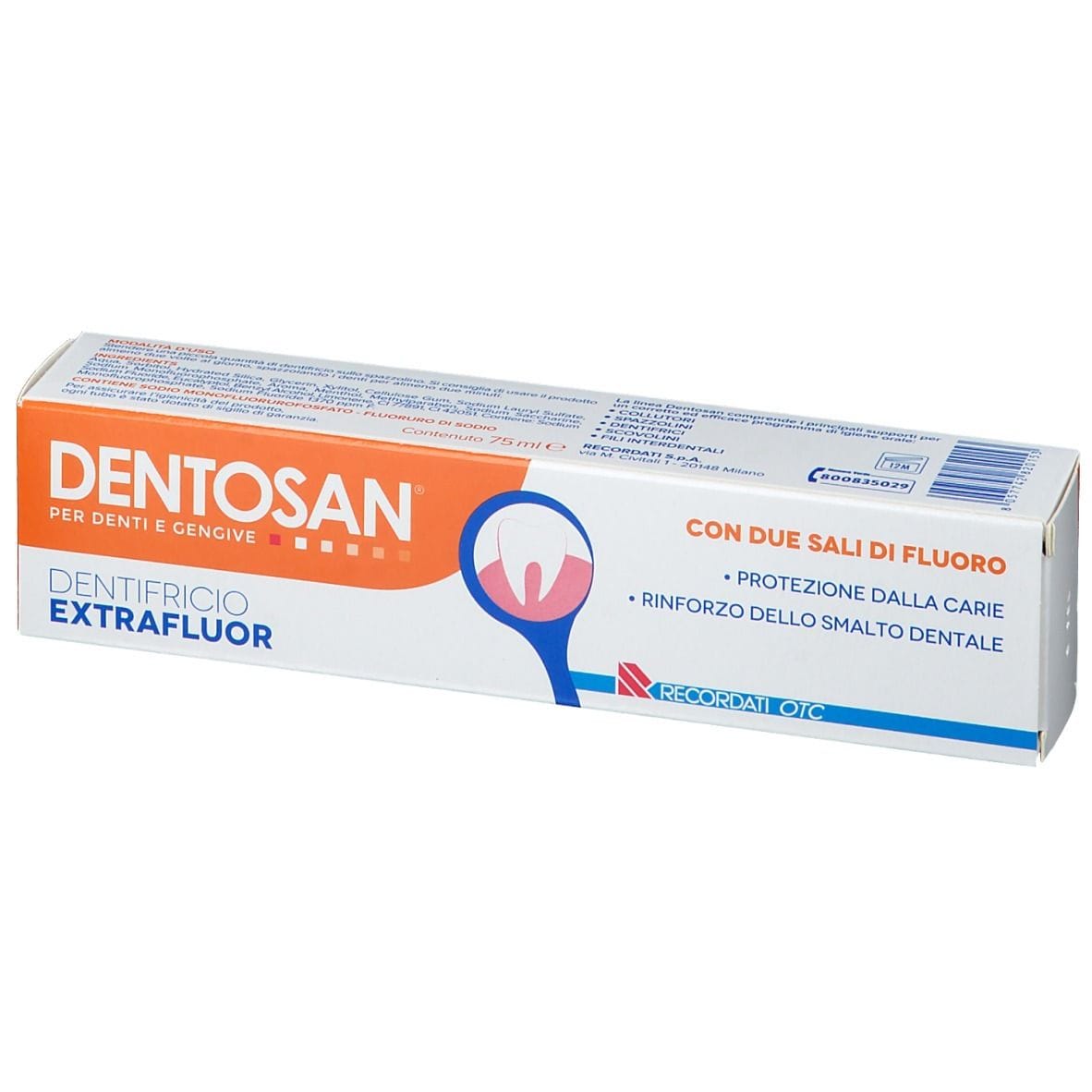 Dentifricio Dentosan Extrafluor al fluoro, 75ml