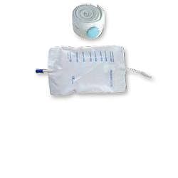 Sacca Raccogli Urina Da Gamba Per Incontinenza In Pvc 750 Ml Tubo Raccordo Diritto 10 Cm+Rubinetto Scarico+Valvola Antireflusso+2 Fasce A Bottoni 10 Pezzi