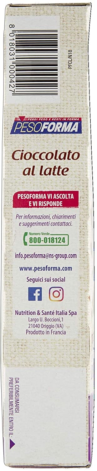 Barrette Pesoforma al cioccolato latte, pasto sostitutivo 12x31g
