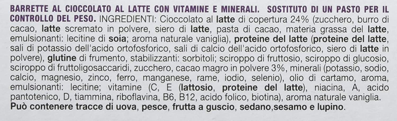 Barrette Pesoforma al cioccolato latte, pasto sostitutivo 12x31g