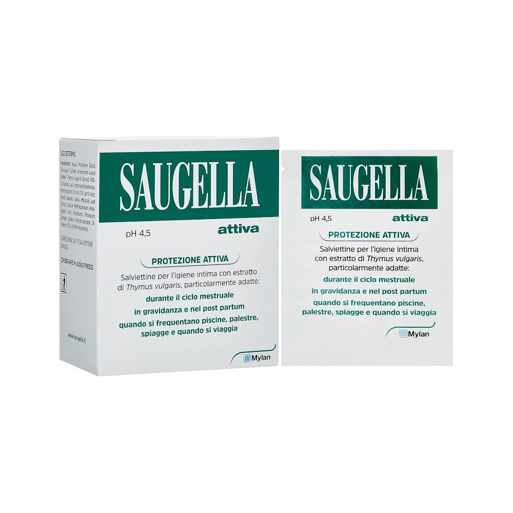 Saugella Attiva Salviettine Detergenti 10 Bustine