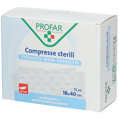 GARZA COMPRESSA TESSUTO NON TESSUTO 18X40 CM 12 PEZZI PROFAR GARZA COMPRESSA TESSUTO NON TESSUTO 18X40 CM 12 PEZZI PROFAR