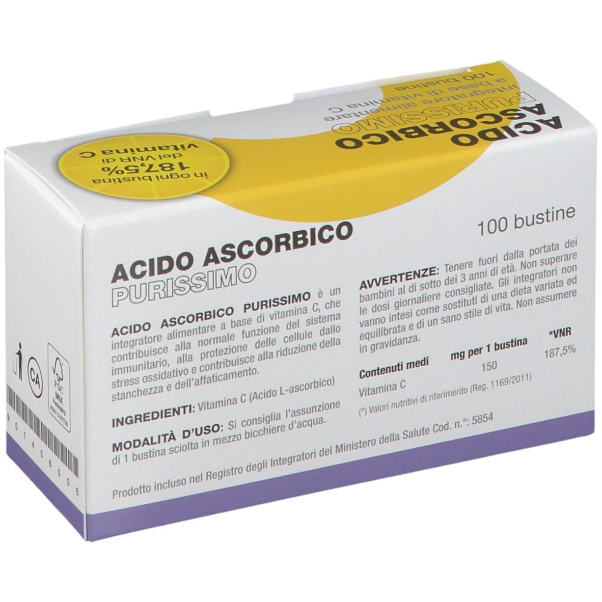 Integratore Acido Ascorbico Studio 3 Farma, 100 bustine