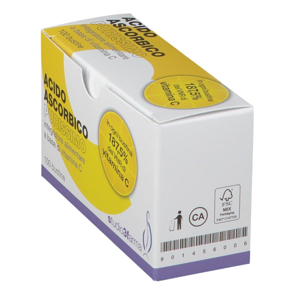 Integratore Acido Ascorbico Studio 3 Farma, 100 bustine