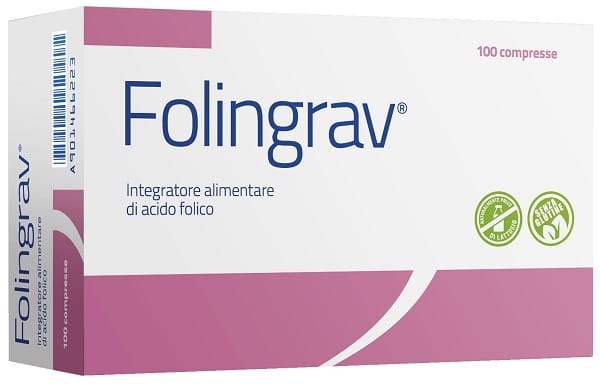 Integratore Folingrav Acido Folico in Gravidanza, 100 Compresse