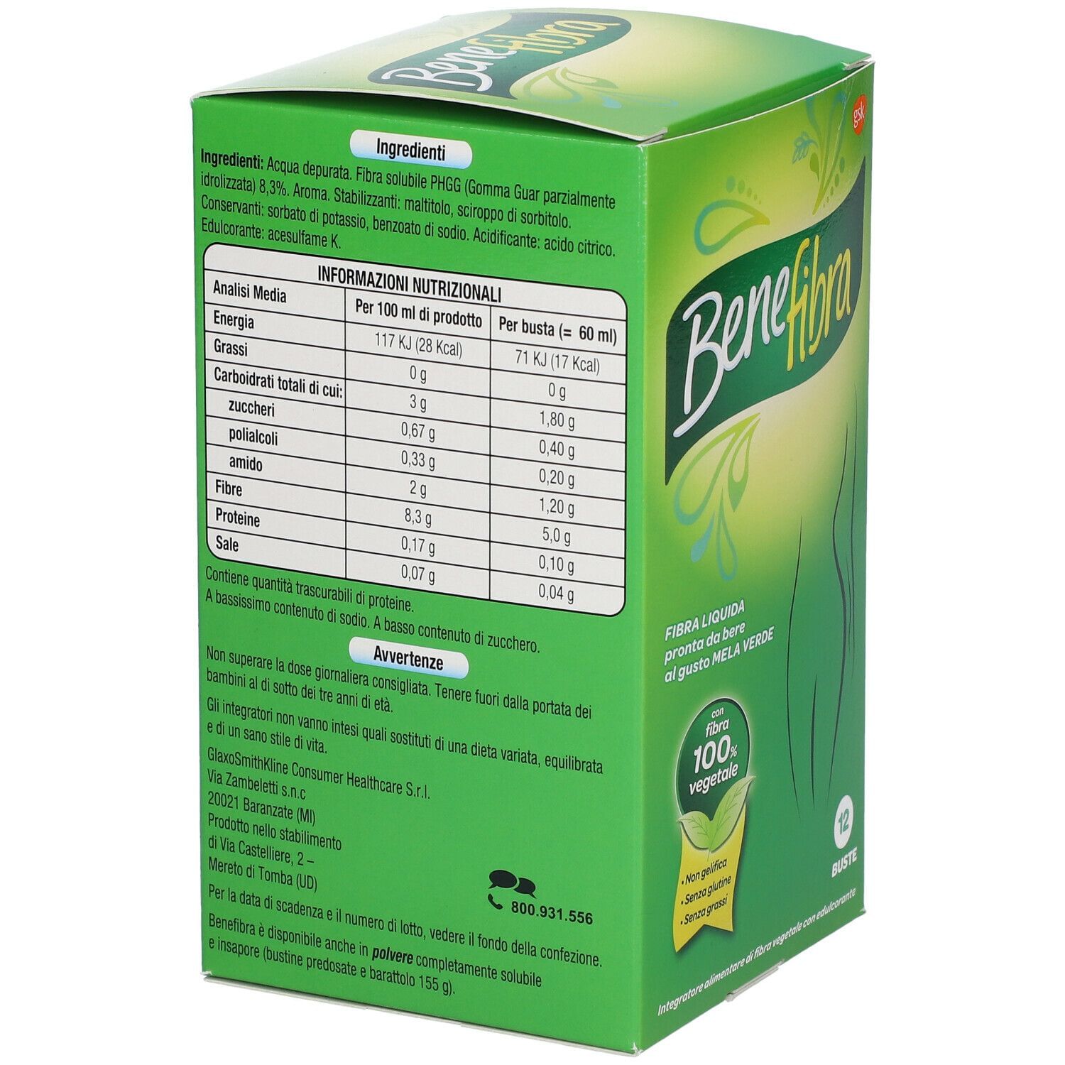 BENEFIBRA LIQUIDA 12 BUSTE X 60 ML