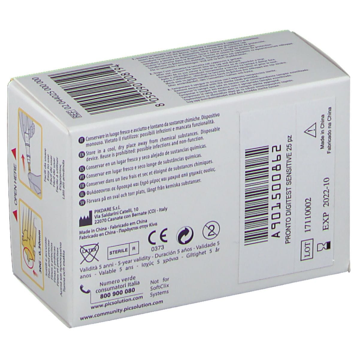 LANCETTE PUNGIDITO PIC DIGITEST GAUGE 28 25 PEZZI + 25 TAMPONCINI ASSORBENTI