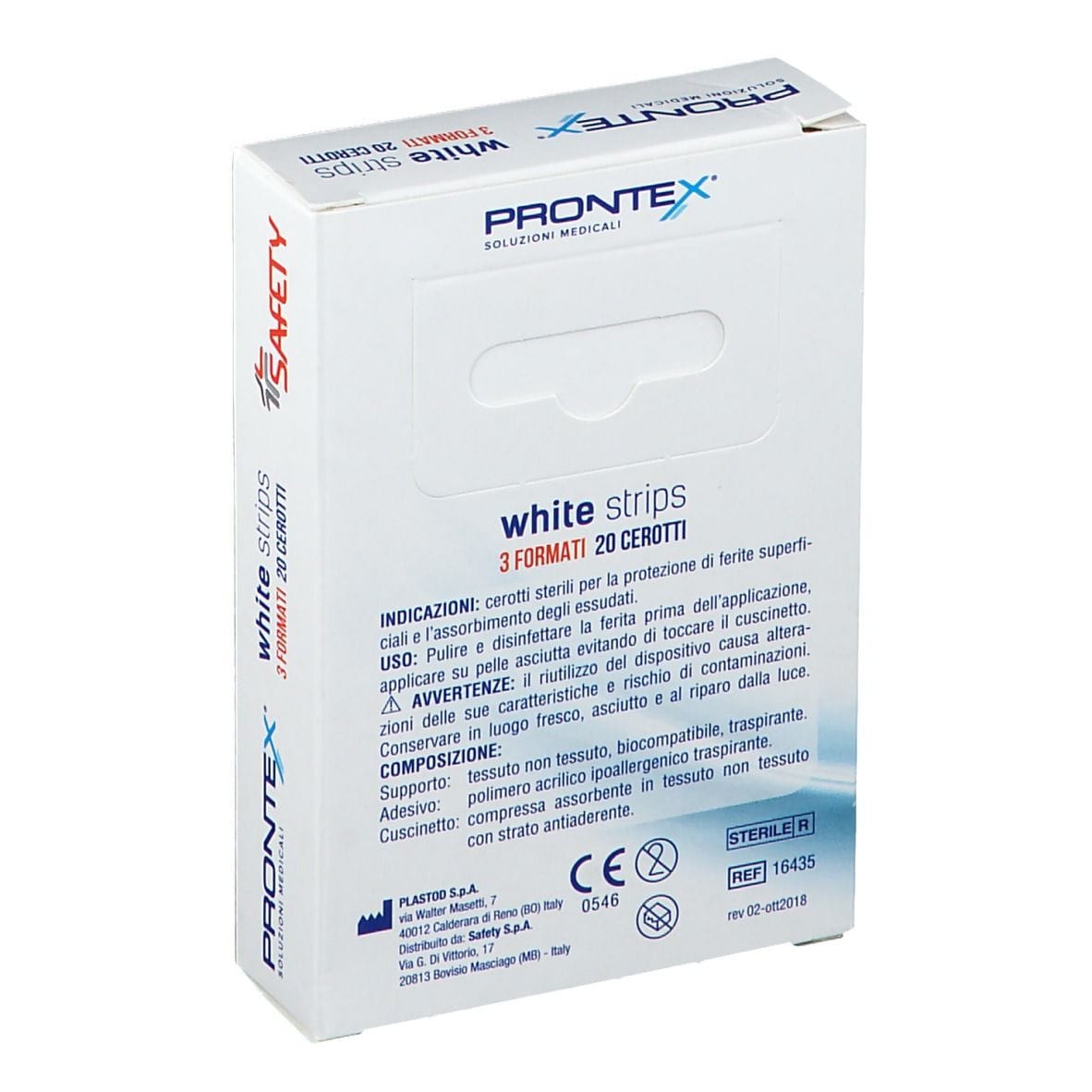 Cerotti sterili Prontex White Strips TNT, 3 formati 20pz