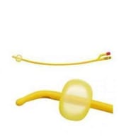 CATETERE FOLEY A MEDIA PERMANENZA  RUSCH GOLD PLUS A 2 VIE IN SILKOLATEX LATTICE-SILICONE PER ADULTO CH20 LUNGHEZZA 40 CM PUNTA CILINDRICA A 2 FORI PALLONCINO 30-50 ML 1 PEZZO