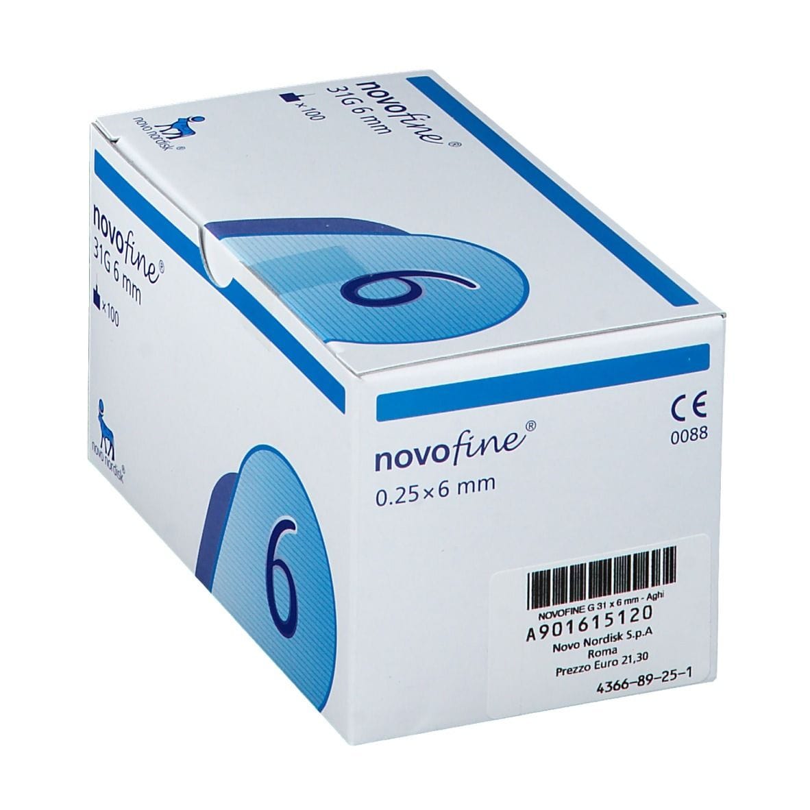 AGO PER PENNA DA INSULINA NOVOFINE GAUGE 31 6 MM 100 PEZZI