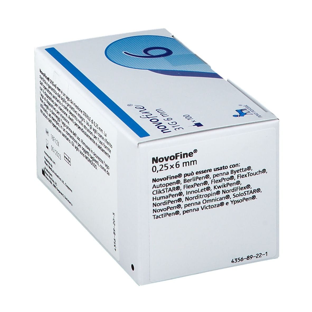 AGO PER PENNA DA INSULINA NOVOFINE GAUGE 31 6 MM 100 PEZZI