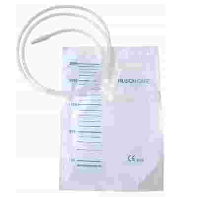 SACCA DI RACCOLTA URINA DA LETTO MONOUSO NON STERILE CAPACITA' 2000 ML CON TUBO DI RACCORDO LUNGHEZZA 90 CM DIAMETRO 5X7 MM VALVOLA DI NON RITORNO 1 GANCIO 30 PEZZI