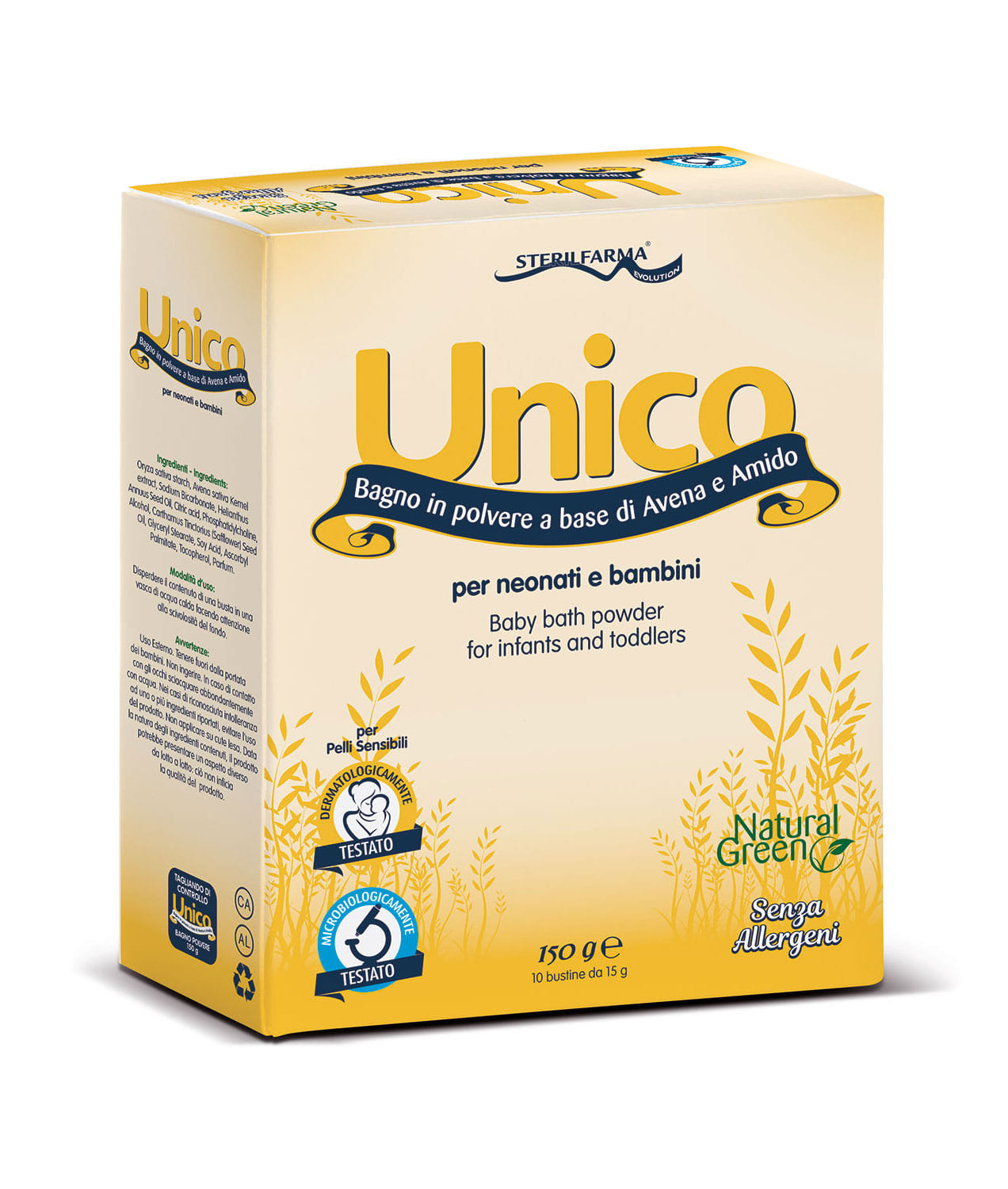 UNICO BAGNO NEONATI BAMBINI 10 BUSTINE 15 G