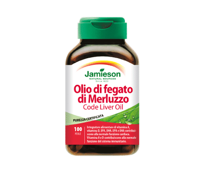 Integratore Jamieson Olio di Fegato di Merluzzo, 100 perle