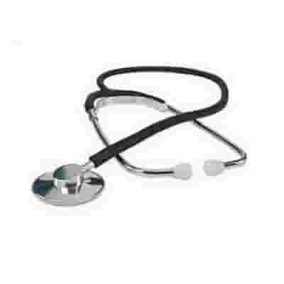 FONENDOSCOPIO LOGIKO CON TESTA PIATTA IN ALLUMINIO ANODIZZATO DIAMETRO 45 MM ALTEZZA 10 MM TUBO AD Y IN GOMMA DI LATTICE BLU DIAMETRO 5 MM LUNGHEZZA 60 CM