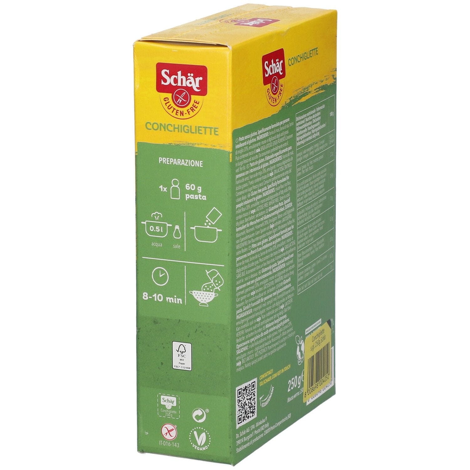 Pasta senza glutine Schär Conchigliette, 250g