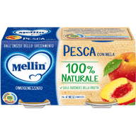MELLIN OMOGENEIZZATO PESCA MELA 100 G 2 PEZZI