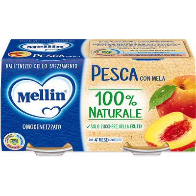 MELLIN OMOGENEIZZATO PESCA MELA 100 G 2 PEZZI