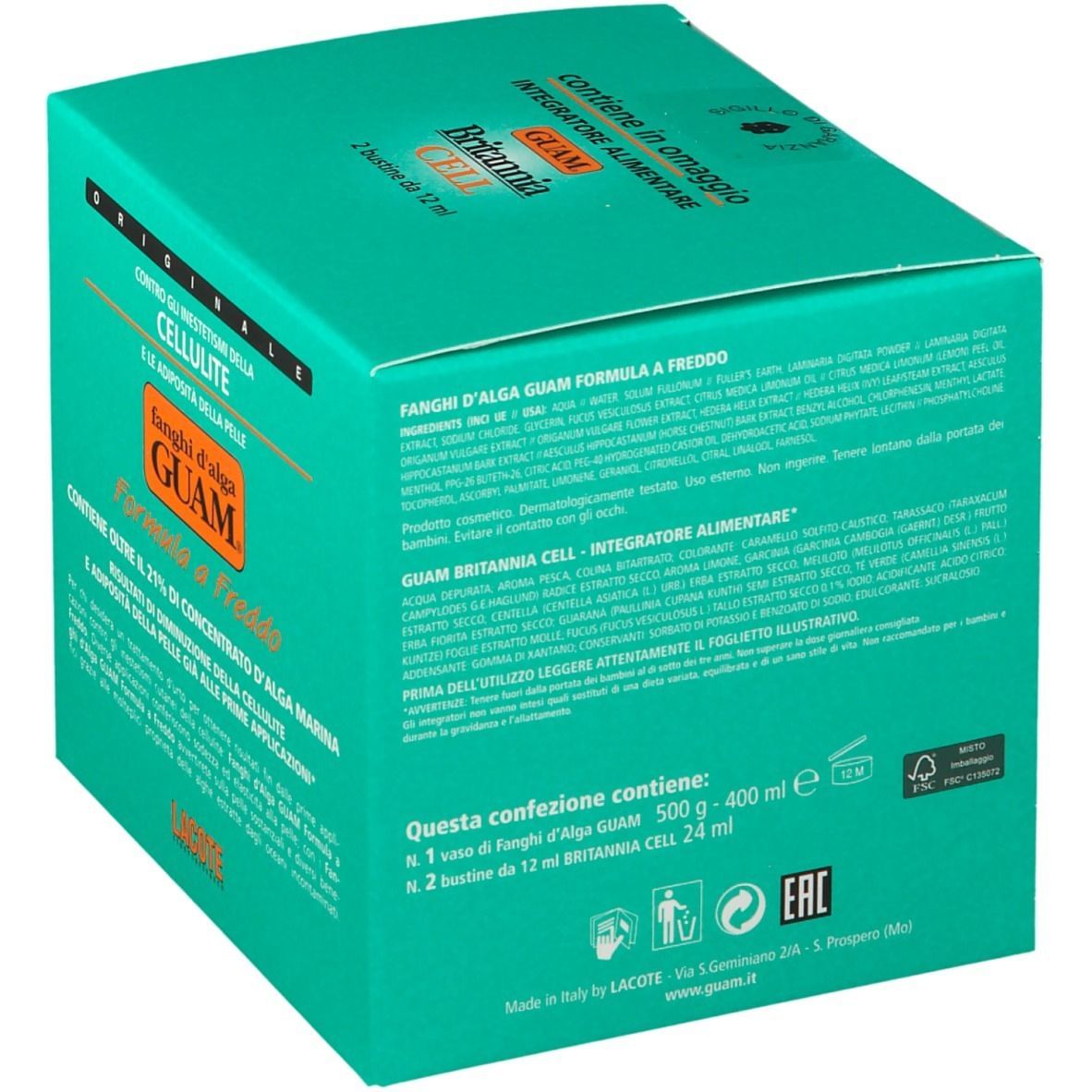 GUAM FANGHI D'ALGA FORMULA A FREDDO 500 G