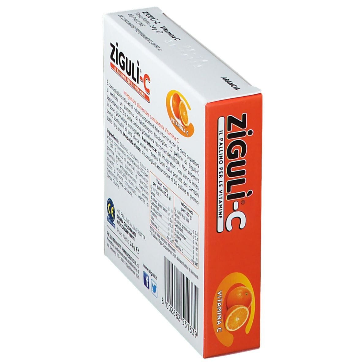 Integratore Ziguli C Arancia con Vitamina C, 40 confetti