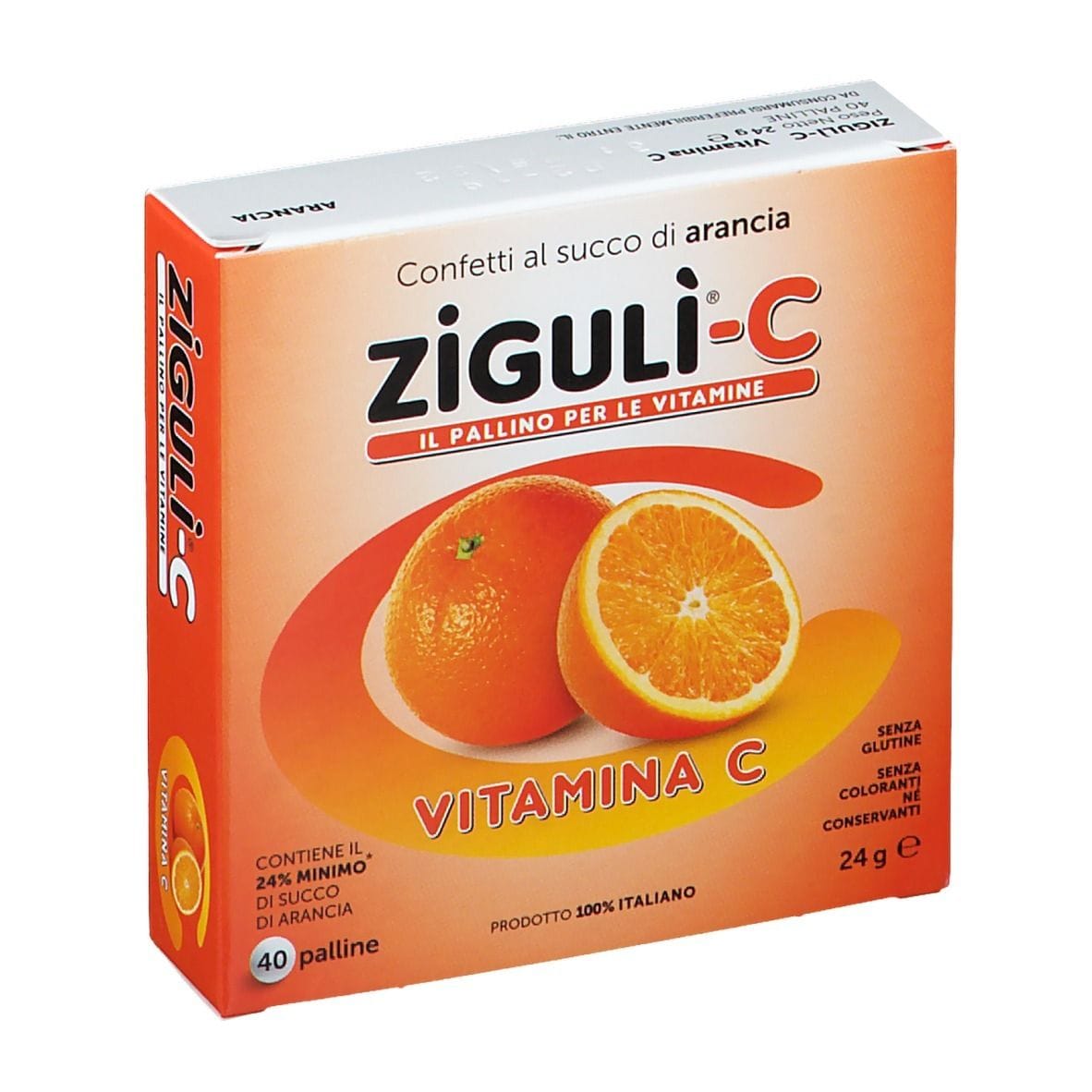 Integratore Ziguli C Arancia con Vitamina C, 40 confetti